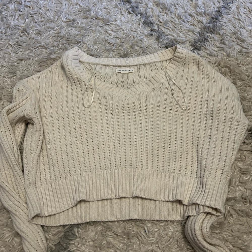 Aeropostale White/Cream cropped sweater